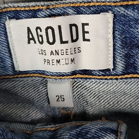 Agolde Quinn High Rise Denim Mini Skirt 25 - Picture 5 of 10